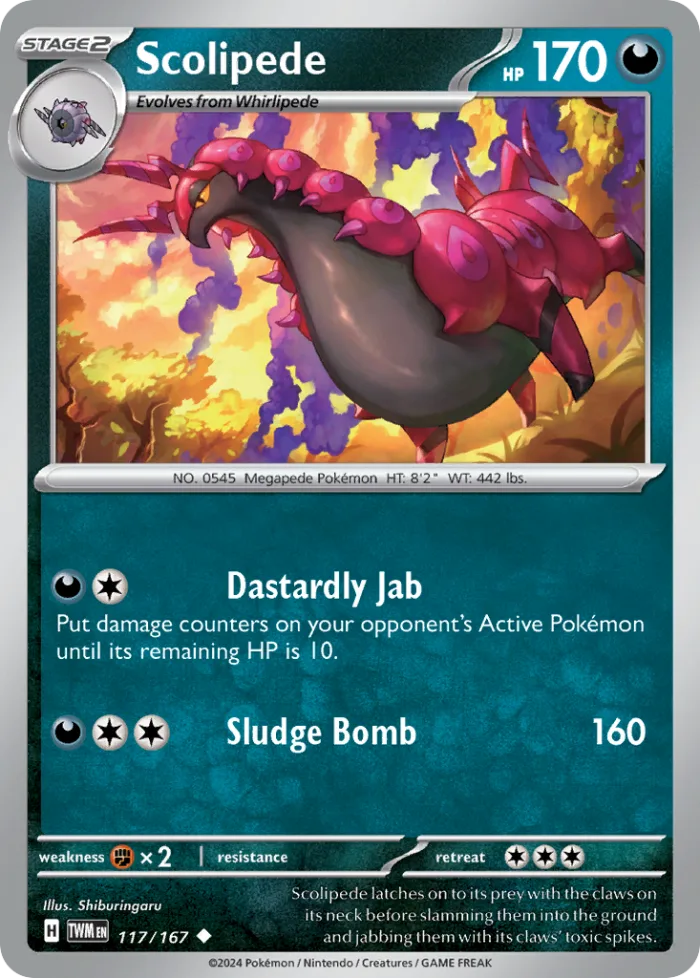 Scolipede #117 Twilight Masquerade Pokemon card