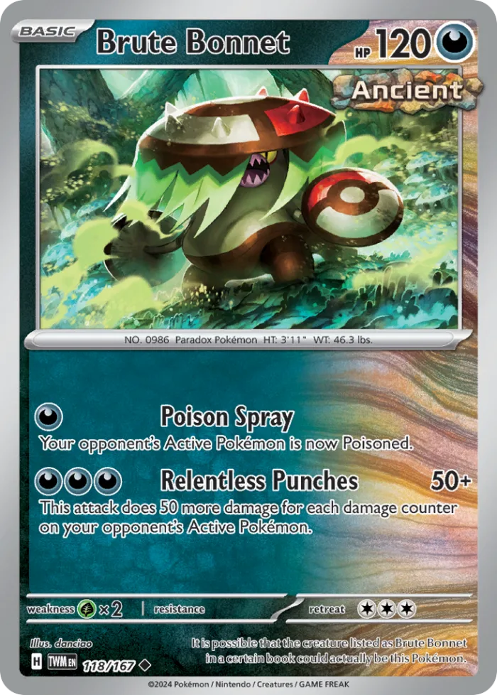 Brute Bonnet #118 Twilight Masquerade Pokemon card