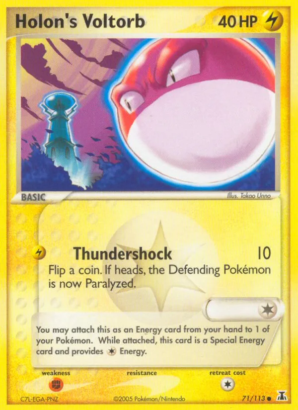 Holon's Voltorb #71 EX Delta Species Pokemon card