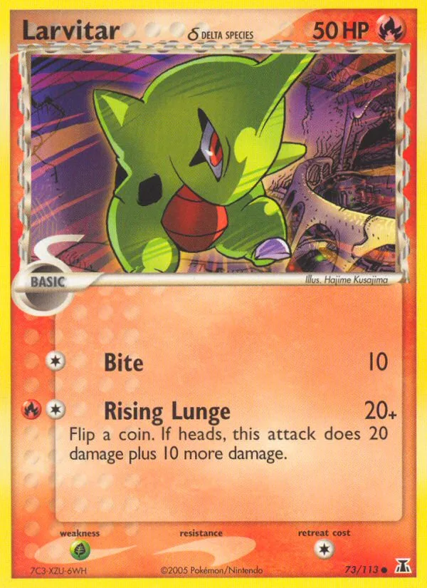 Larvitar δ #73 EX Delta Species Pokemon card