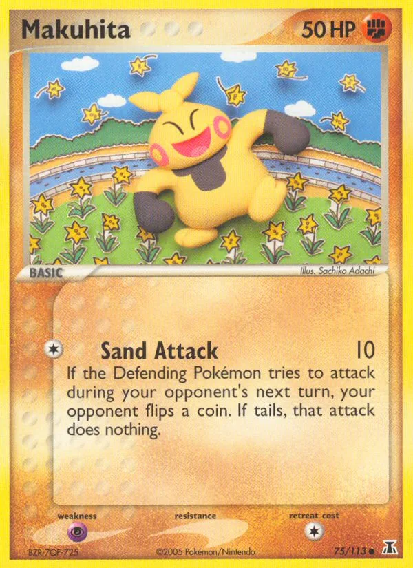Makuhita #75 EX Delta Species Pokemon card