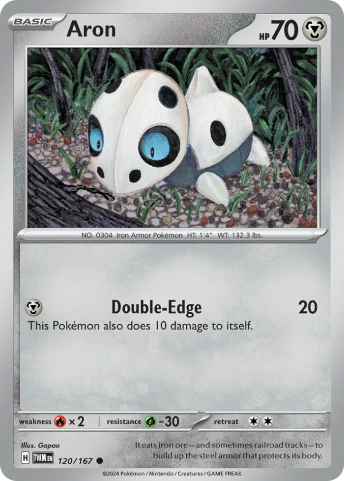 Aron #120 Twilight Masquerade Pokemon card