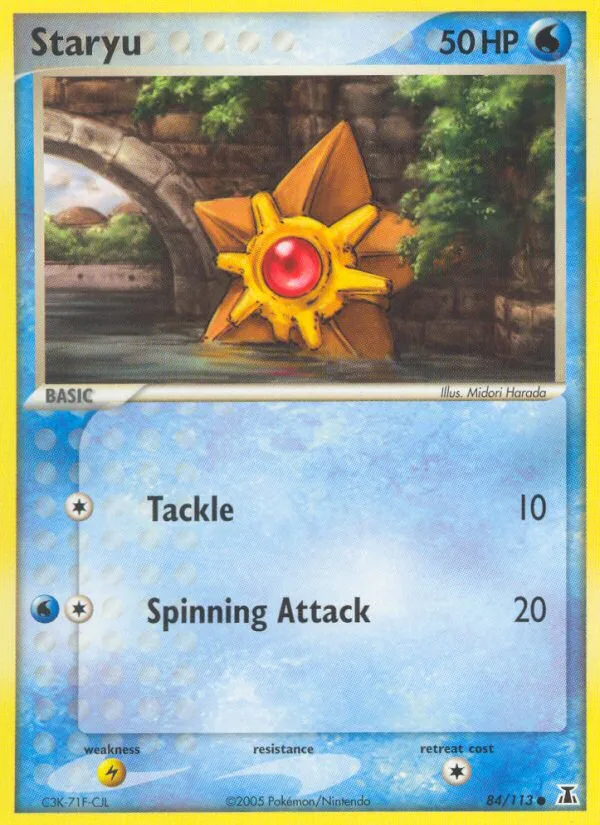 Staryu EX Delta Species card