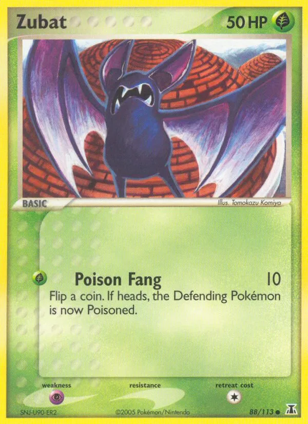 Zubat #88 EX Delta Species Pokemon card