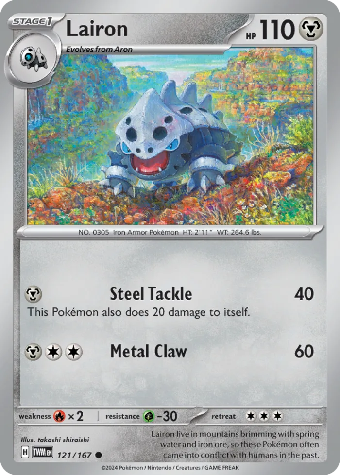 Lairon #121 Twilight Masquerade Pokemon card