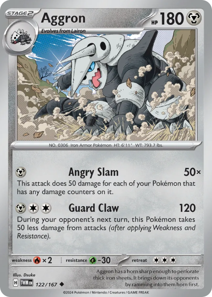 Aggron #122 Twilight Masquerade Pokemon card