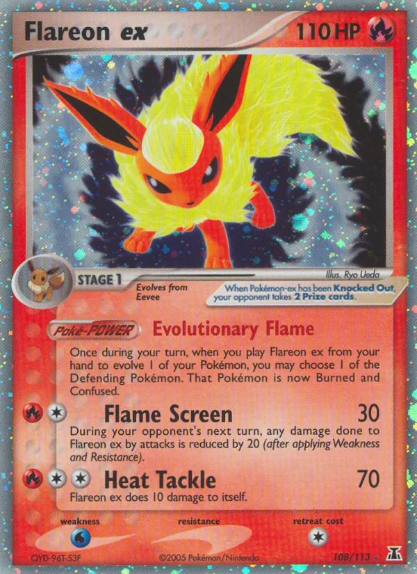 Flareon ex #108 EX Delta Species Pokemon card