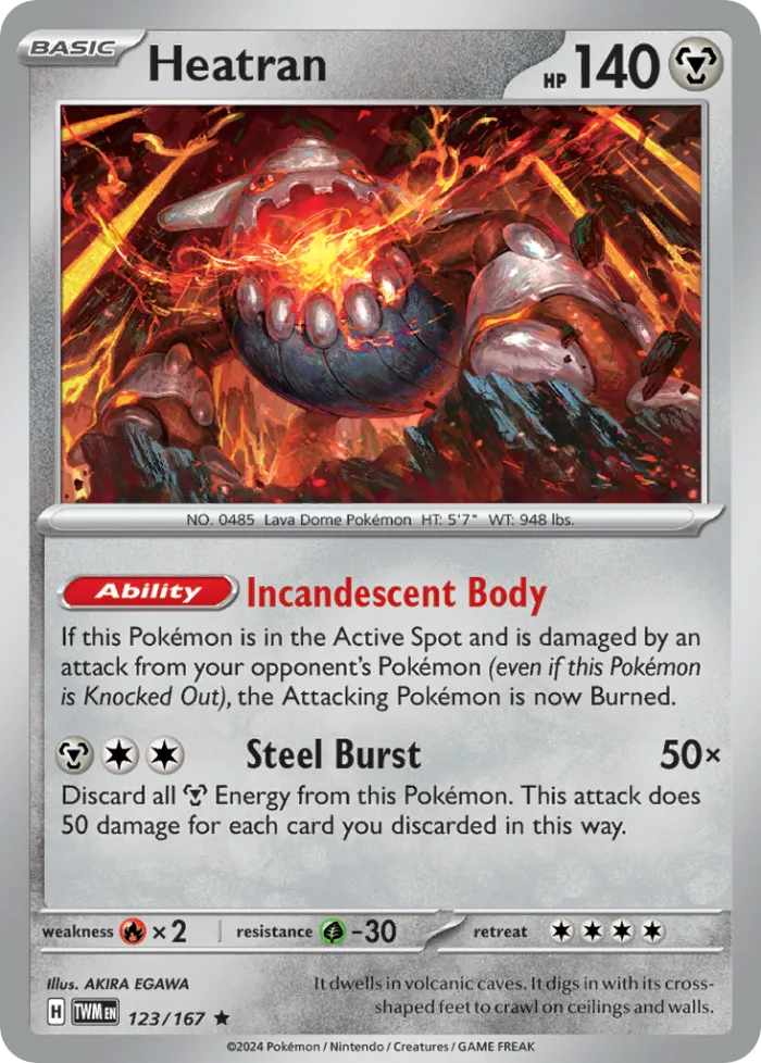 Heatran #123 Twilight Masquerade Pokemon card
