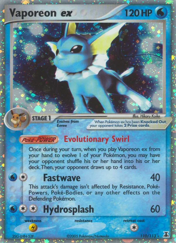 Vaporeon ex #110 EX Delta Species Pokemon card
