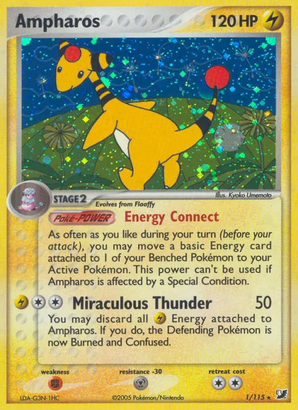Ampharos #1 EX Unseen Forces Pokemon card