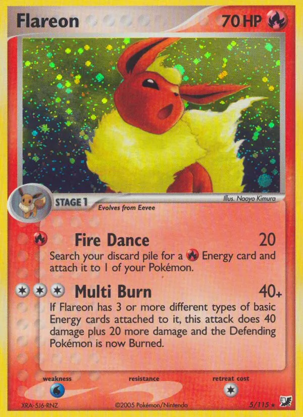 Flareon #5 EX Unseen Forces Pokemon card