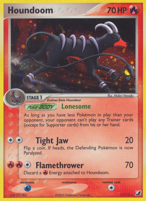 Houndoom #7 EX Unseen Forces Pokemon card
