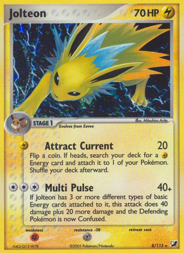Jolteon #8 EX Unseen Forces Pokemon card
