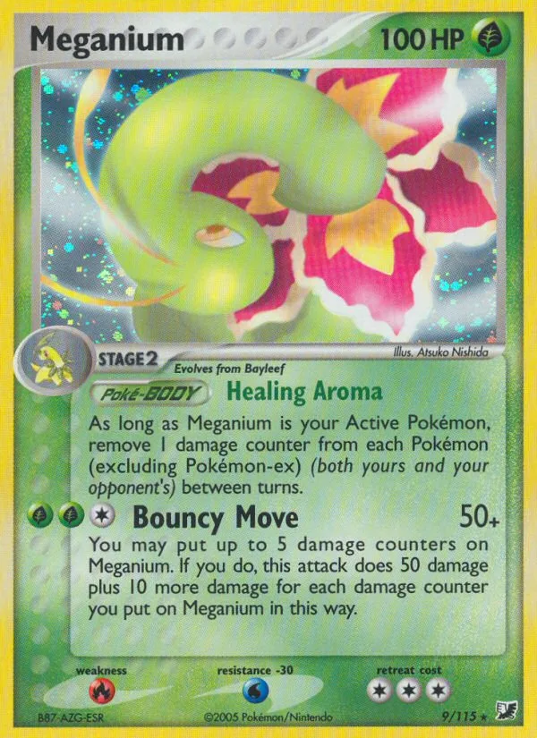 Meganium #9 EX Unseen Forces Pokemon card