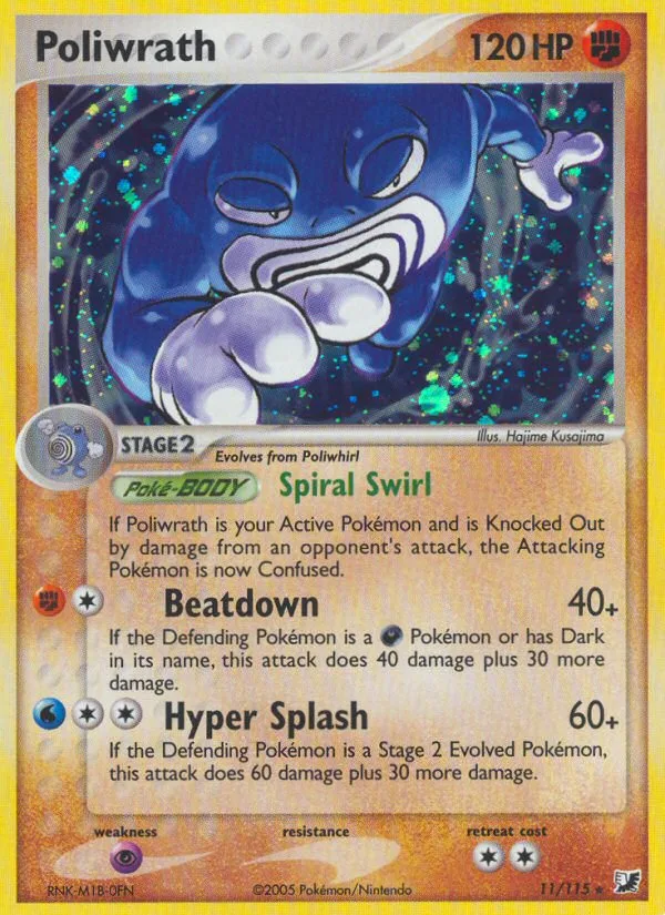 Poliwrath #11 EX Unseen Forces Pokemon card