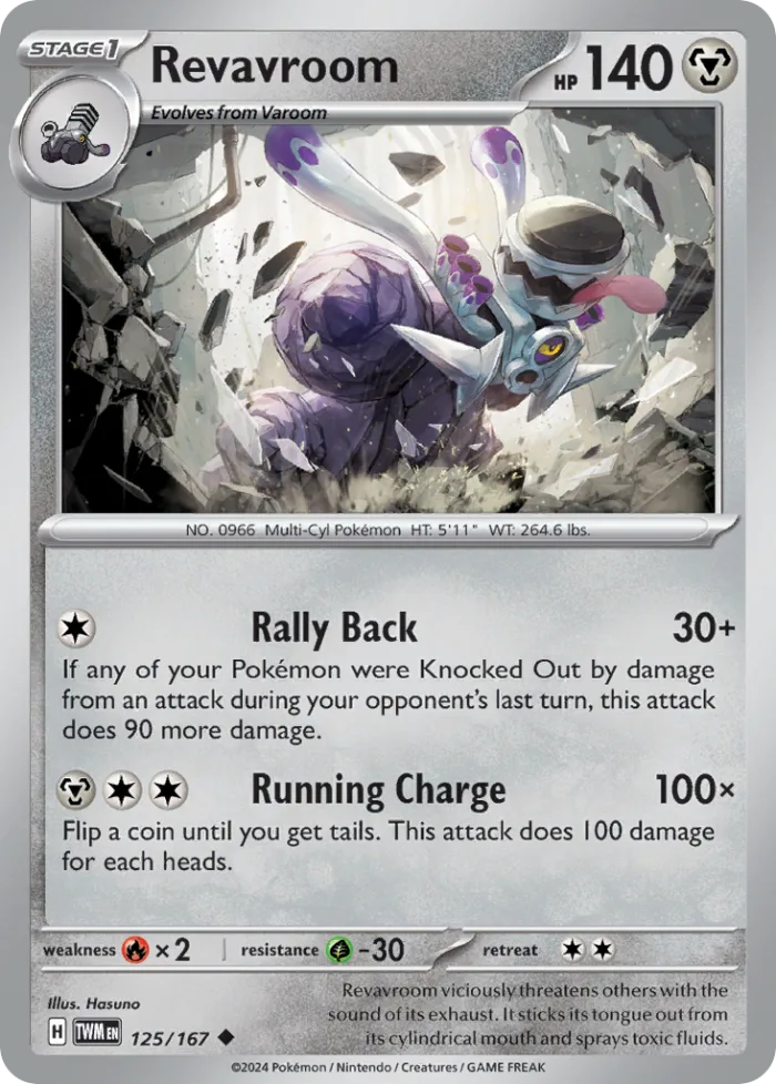 Revavroom #125 Twilight Masquerade Pokemon card