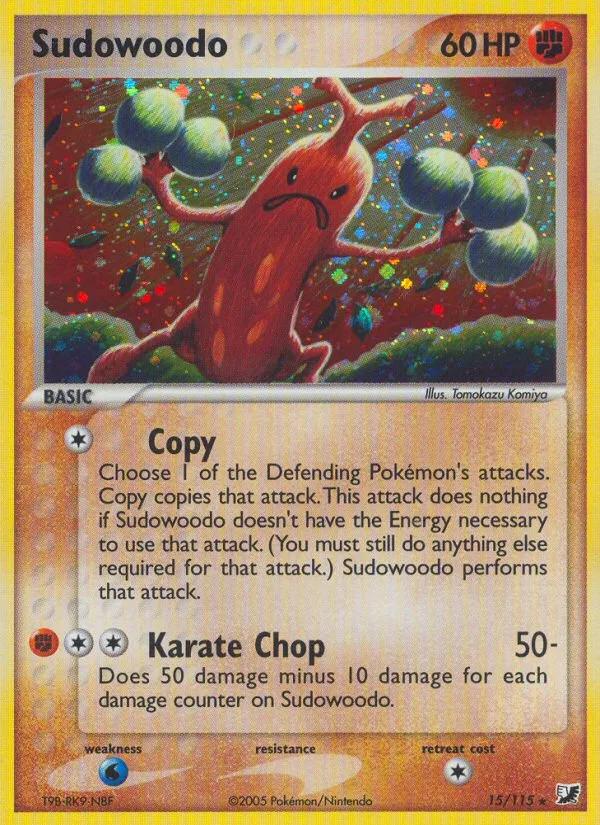 Sudowoodo #15 EX Unseen Forces Pokemon card