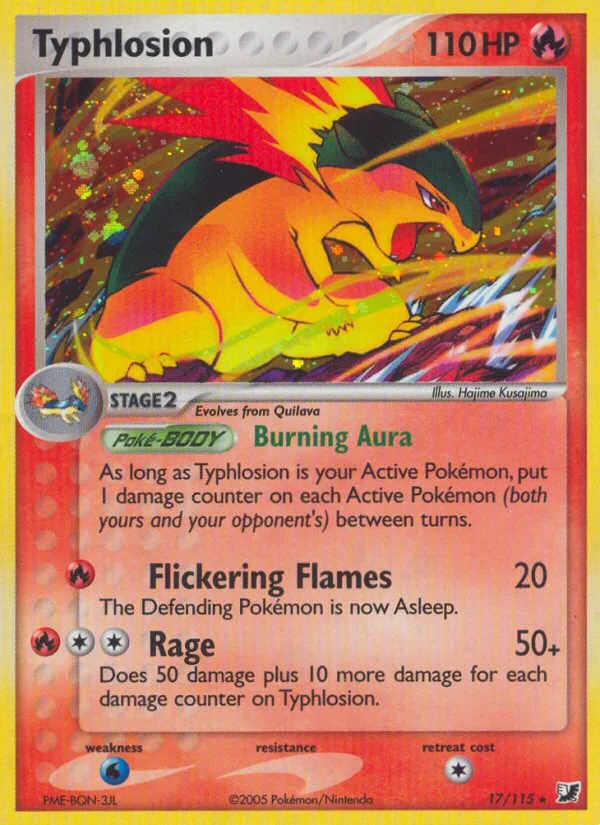 Typhlosion #17 EX Unseen Forces Pokemon card