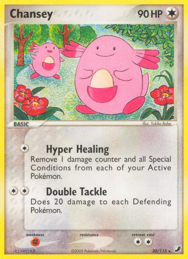 Chansey #20 EX Unseen Forces Pokemon card