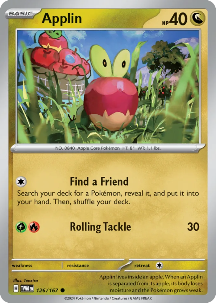Applin #126 Twilight Masquerade Pokemon card
