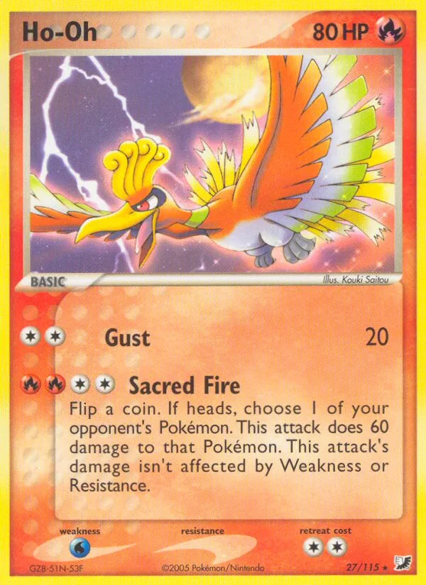 Ho-Oh #27 EX Unseen Forces Pokemon card