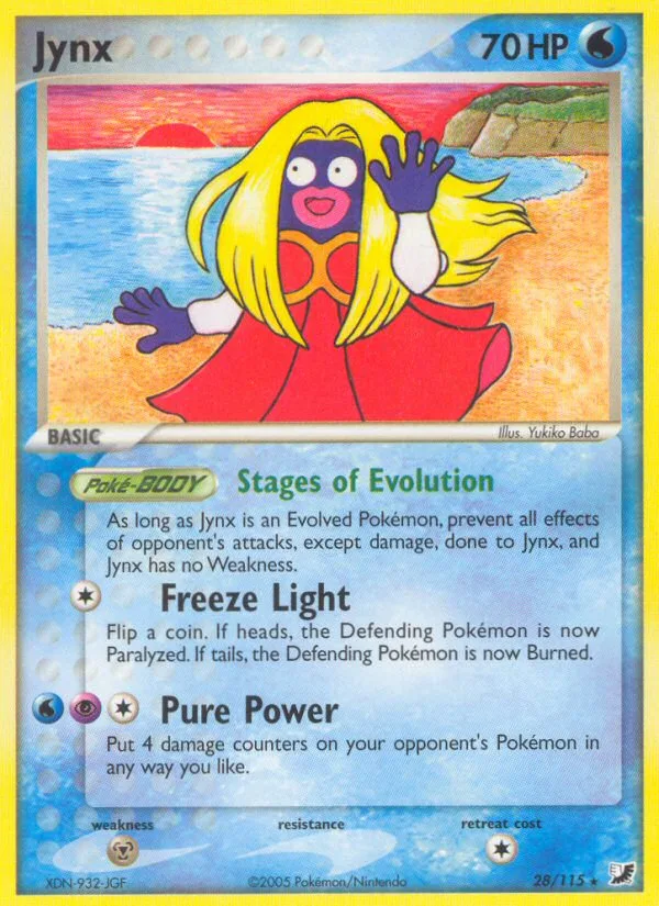 Jynx #28 EX Unseen Forces Pokemon card