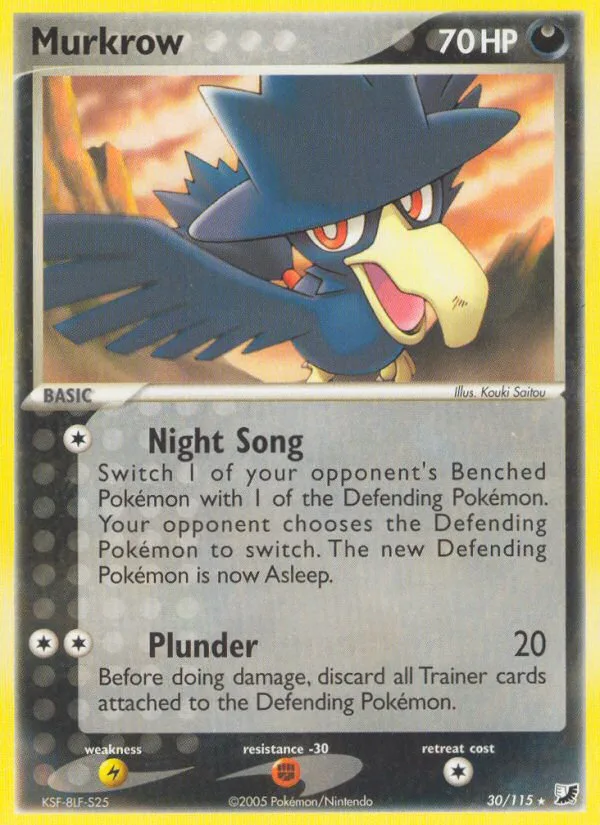 Murkrow #30 EX Unseen Forces Pokemon card