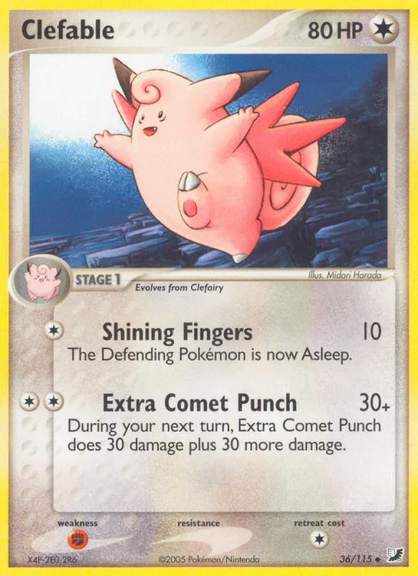 Clefable #36 EX Unseen Forces Pokemon card