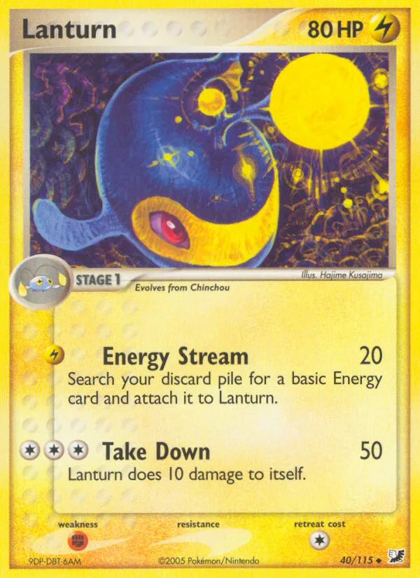 Lanturn #40 EX Unseen Forces Pokemon card