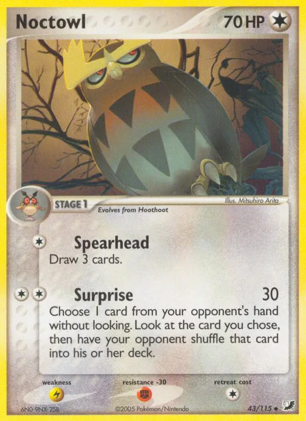 Noctowl #43 EX Unseen Forces Pokemon card