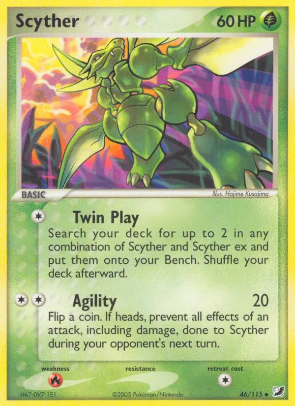 Scyther #46 EX Unseen Forces Pokemon card