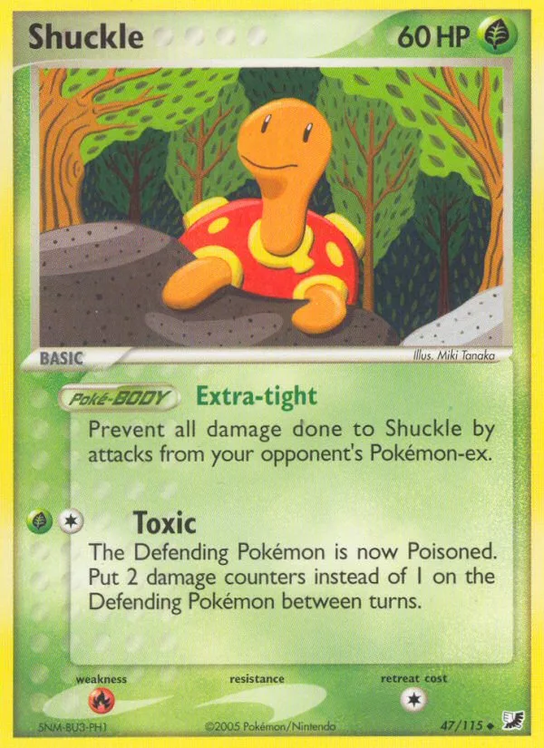 Shuckle #47 EX Unseen Forces Pokemon card