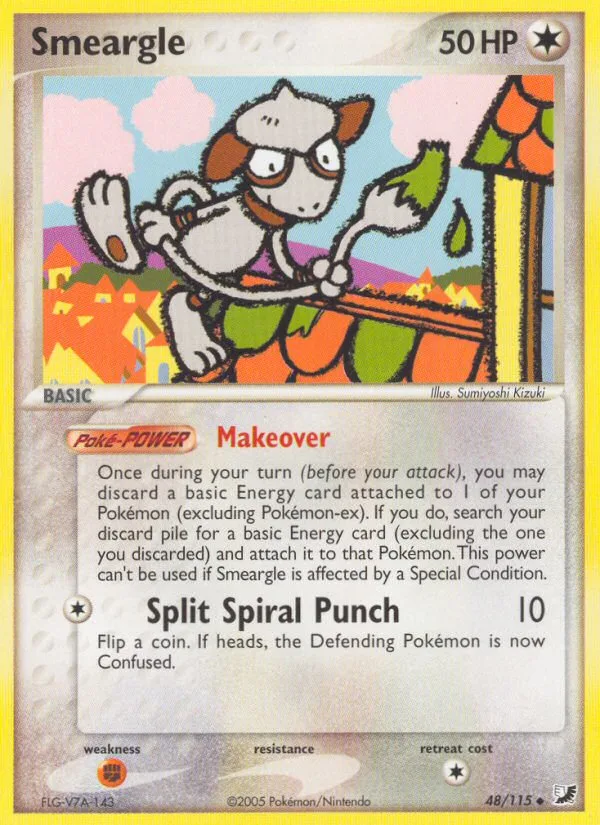 Smeargle #48 EX Unseen Forces Pokemon card