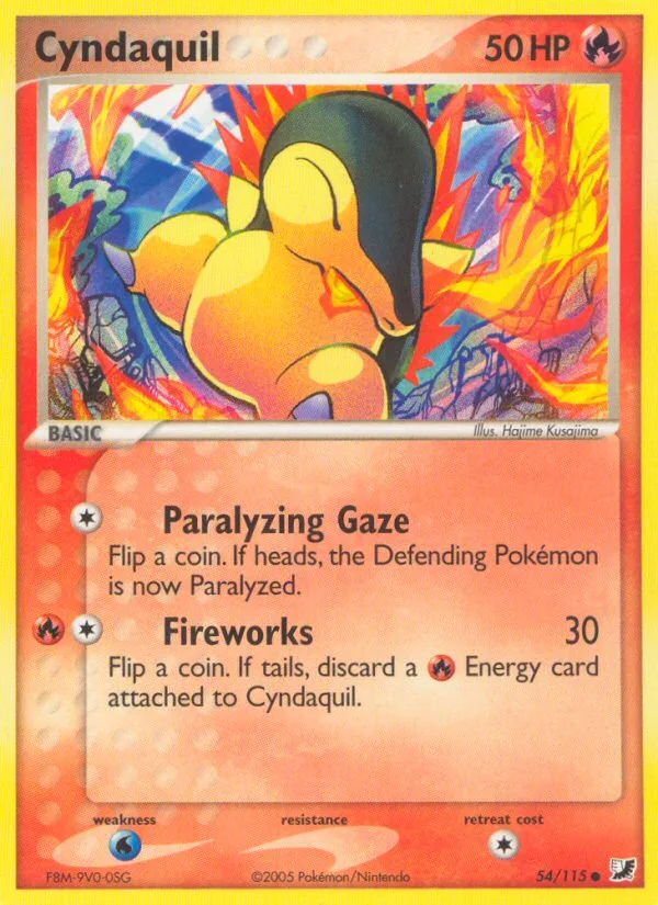 Cyndaquil #54 EX Unseen Forces Pokemon card