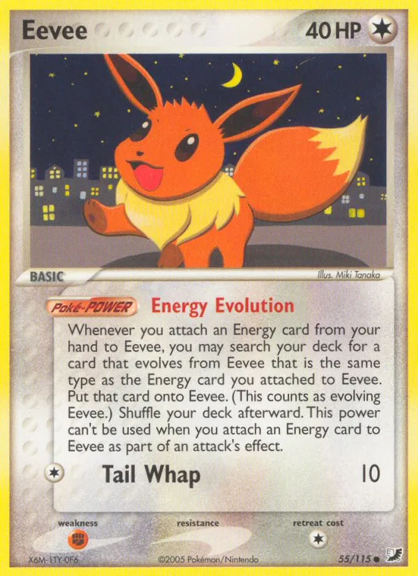 Eevee #55 EX Unseen Forces Pokemon card