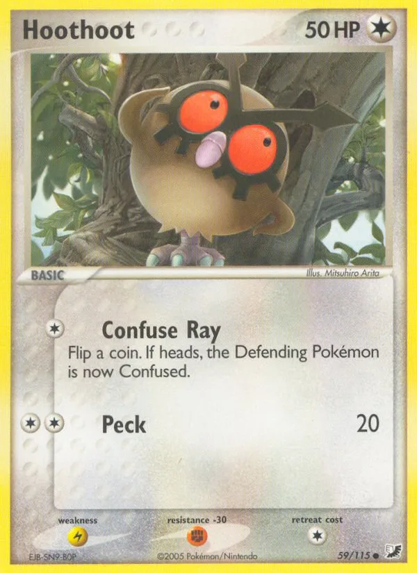 Hoothoot EX Unseen Forces card
