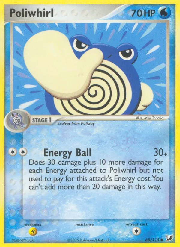 Poliwhirl #68 EX Unseen Forces Pokemon card