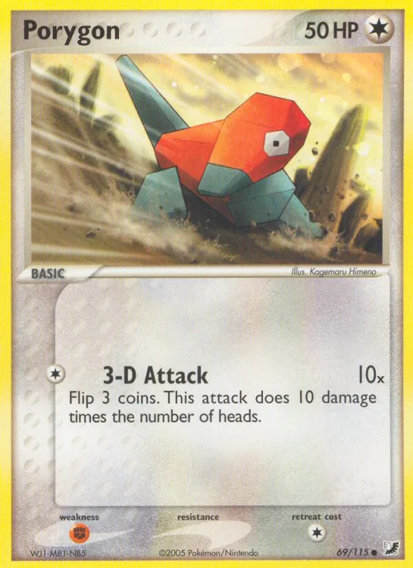 Porygon #69 EX Unseen Forces Pokemon card