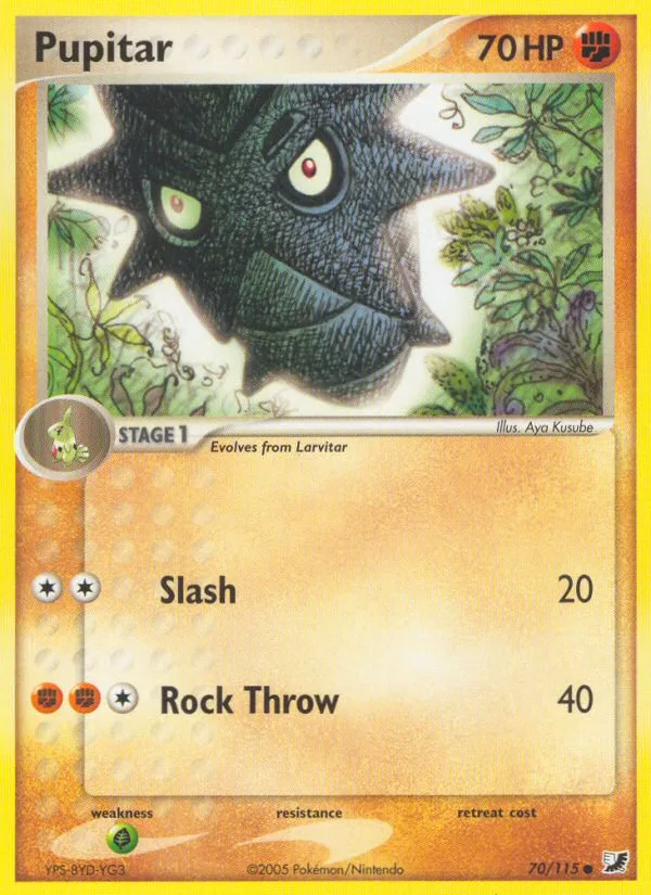 Pupitar #70 EX Unseen Forces Pokemon card