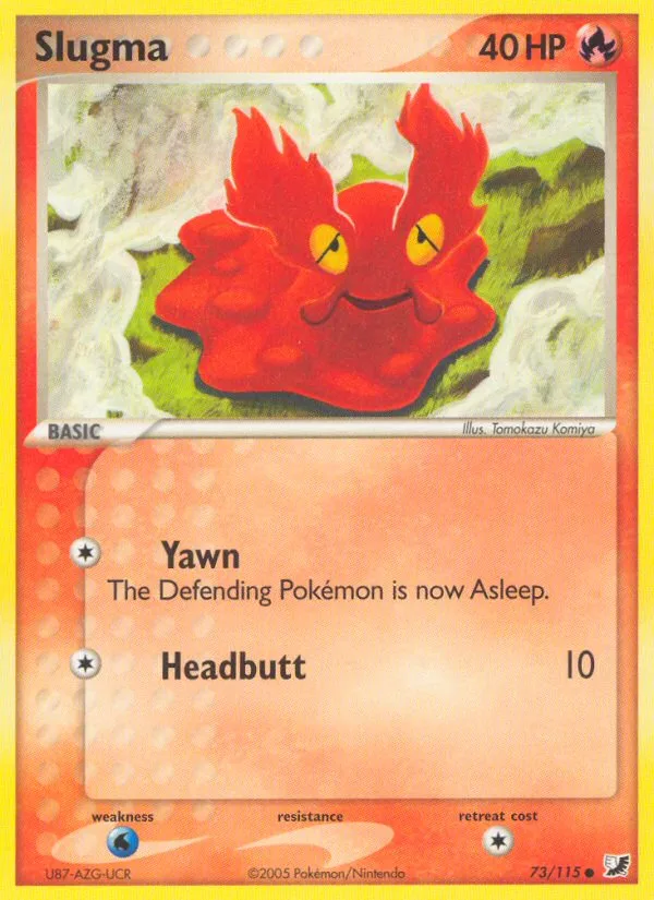 Slugma #73 EX Unseen Forces Pokemon card