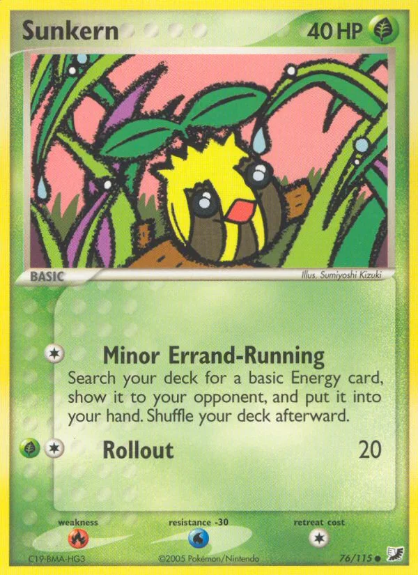 Sunkern #76 EX Unseen Forces Pokemon card