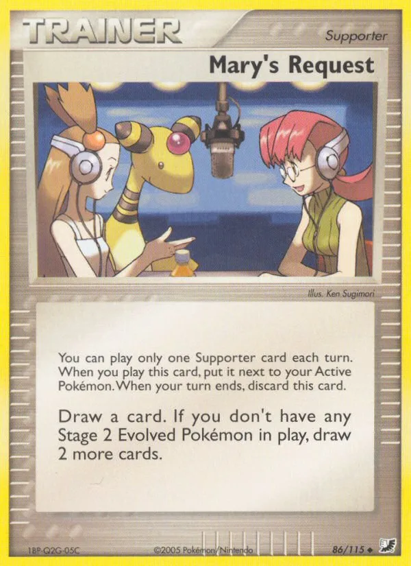 Mary's Request #86 EX Unseen Forces Pokemon card