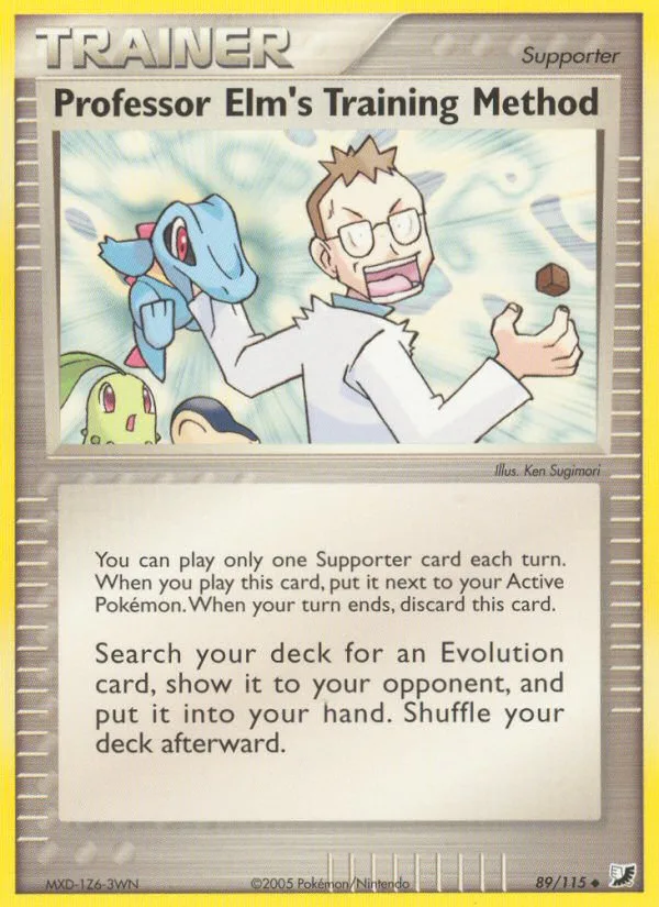 Professor Elm's Training Method #89 EX Unseen Forces Pokemon card