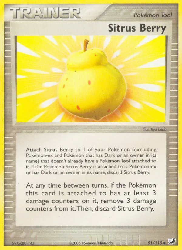 Sitrus Berry #91 EX Unseen Forces Pokemon card