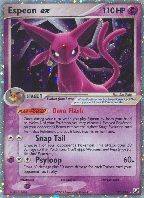 Espeon ex #102 EX Unseen Forces Pokemon card