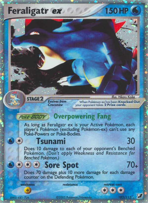 Feraligatr ex #103 EX Unseen Forces Pokemon card
