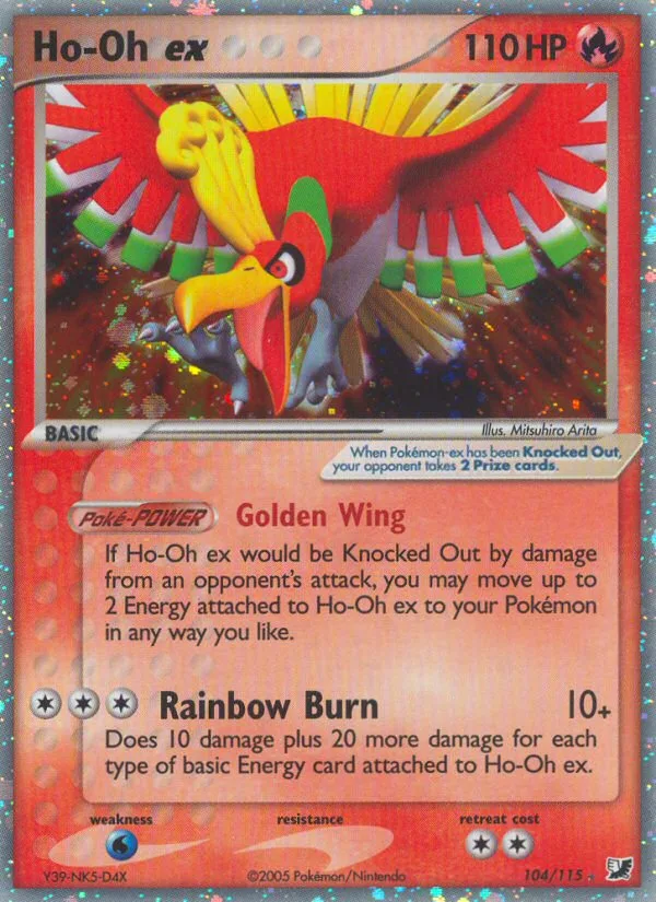 Ho-Oh ex #104 EX Unseen Forces Pokemon card
