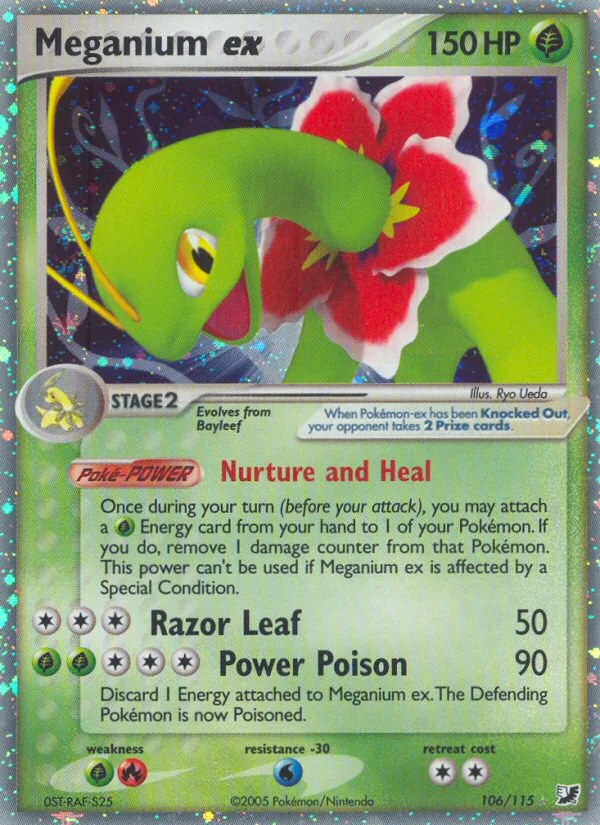 Meganium ex #106 EX Unseen Forces Pokemon card