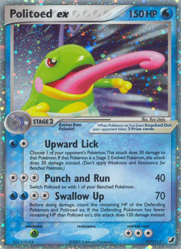 Politoed ex #107 EX Unseen Forces Pokemon card