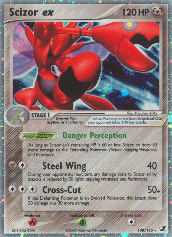 Scizor ex #108 EX Unseen Forces Pokemon card
